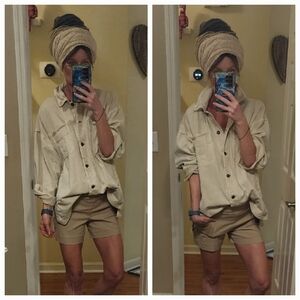 Free People We The Free Madison City Denim Jacket OVERSIZED Tofu Beige Cream Xs